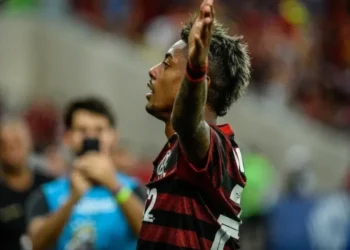 Bruno Henrique durante partida do Flamengo • Divulgação/Flamengo
