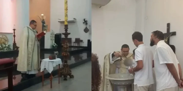 Família aponta intolerância religiosa de padre durante batismo • Reprodução/Arquivo pessoal