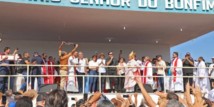 Missa campal realizada no povoado Senhor do Bonfim, ponto alto das celebrações no dia 15 de agosto - Márcio Vieira/Governo do Tocantins