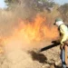 Brigadista do Naturatins durante manejo do fogo em Unidade de Conservação