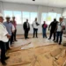 Gestores da Agência de Metrologia acompanham técnicos do Inmetro em visita ao canteiro de obras para acompanhar a execução do projeto