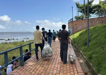 Cooperativa de Trabalho de Reciclagem de Icoaraci (Cooptri) foi responsável pela triagem e destinação dos resíduos coletados  • Divulgação/Agência Belém