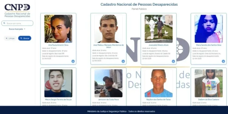 Novo Cadastro Nacional de Pessoas Desaparecidas. • MJSP