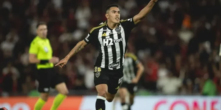 Cuello comemora o gol da vitória do Atlético-MG sobre o Flamengo, pela Copa do Brasil • Pedro Souza / Atlético
