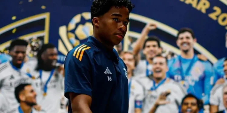 Endrick no Santiago Bernabéu, antes do duelo entre Real Madrid e Mallorca • Divulgação/Instagram