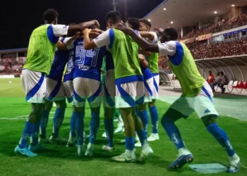 Jogadores do Cruzeiro comemoram gol contra o CRB • Foto: Rafael Vieira/Cruzeiro