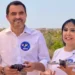 Governador Wanderlei Barbosa e a deputada estadual Janad Valcari, na campanha de Palmas de 2024 (Foto: Divulgação)