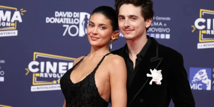 Kylie Jenner e Timothée Chalamet no 70º David Di Donatello em Roma, na Itália • Elisabetta A. Villa/Getty Images