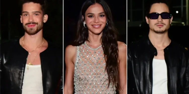 João Guilherme e Danilo Mesquisa vão com mesmo look em festa de Bruna Marquezine • Anderson Borde e Webert Belicio / AgNews