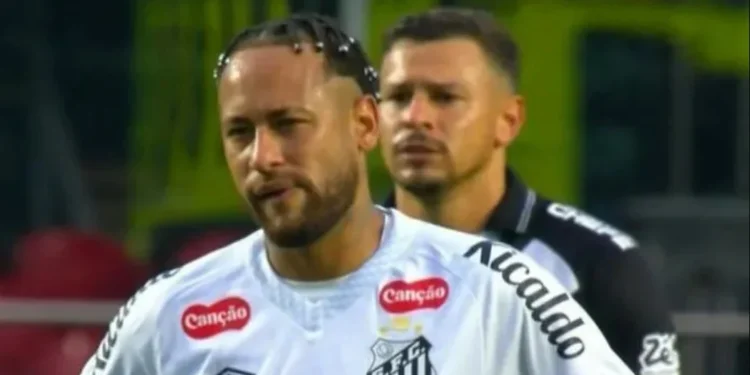 Neymar desolado em goleada sofrida pelo Santos para o Vasco • Reprodução