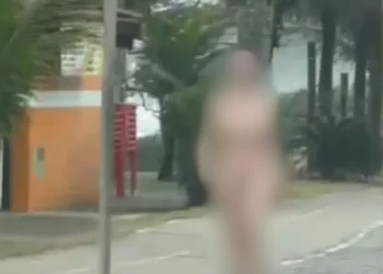 Vídeo: Mulher é presa nua em praia de SP após confessar ter matado o pai  • Reprodução/Maissantos