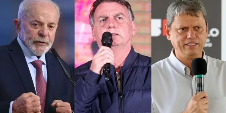 No 1º turno, Lula empataria com Bolsonaro e venceria Tarcísio, diz pesquisa