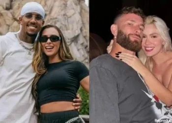 À esquerda, Éder Militão e Tainá Castro, e à direita, Léo Pereira e Karoline Lima  • Reprodução/Instagram