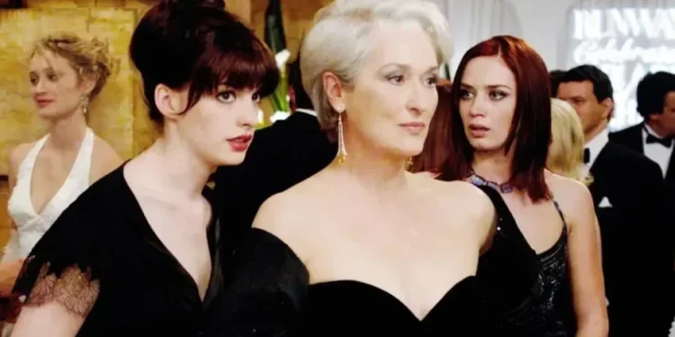 Anne Hathaway, Meryl Streep e Emily Blunt em "O Diabo Veste Prada" • Divulgação/ 20th Century Studios
