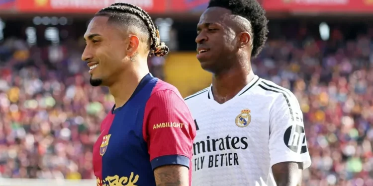 Raphinha e Vini Jr são finalistas do prêmio Bola de Ouro; veja outros indicados • Foto: Joan Valls/Urbanandsport/NurPhoto via Getty Images