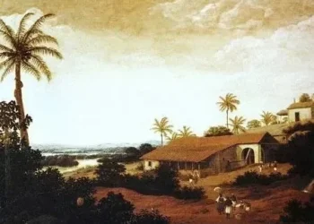 Tela “Engenho com capela”, do pintor holandês Frans Post (1612-1680): vestibular da Unesp costuma cobrar questões sobre o período colonial em História • Wikimedia Commons / Reprodução