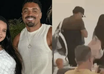 Após traição, Tirullipa é visto em aeroporto com a esposa e filhas