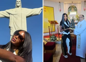 Naomi Campbell mostra fotos de viagem ao Brasil e declara: “País que amo”