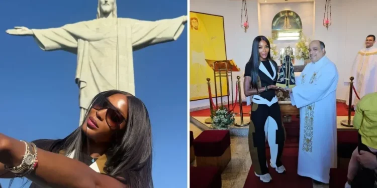 Naomi Campbell mostra fotos de viagem ao Brasil e declara: “País que amo”