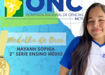 Aluna Nayanh Sophia, medalha de ouro na Olimpíada Nacional de Ciências - Foto: divulgação/Seduc/Governo do Tocantins