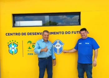 Visita realizada nesta terça-feira, 30, o presidente da Fundesportes, Lécio Oliveira, e o presidente da Federação, Leomar Quintanilha, alinharam projetos conjuntos voltados para a base esportiva – Foto: divulgação