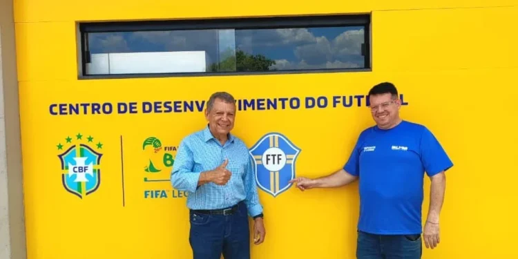 Visita realizada nesta terça-feira, 30, o presidente da Fundesportes, Lécio Oliveira, e o presidente da Federação, Leomar Quintanilha, alinharam projetos conjuntos voltados para a base esportiva – Foto: divulgação