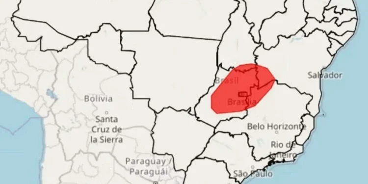 Alerta vermelho do Inmet para baixa umidade — Foto: Inmet