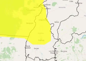 Alerta amarelo de chuvas intensas para o Tocantins — Foto: Inmet/Reprodução