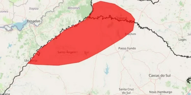 Sistema deve vir acompanhado de ventania e granizo — Foto: Inmet