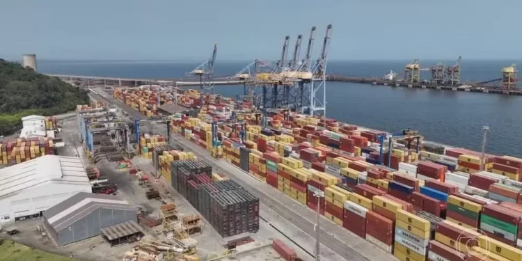 Exportações brasileiras para os EUA desabam com o tarifaço, mas vendas para outros países compensam — Foto: Jornal Nacional/ Reprodução