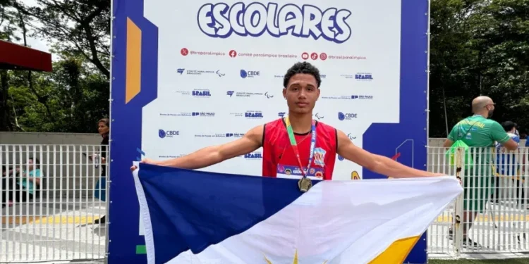 Diego Ribeiro Costa é o novo recordista nacional da prova dos 400m (T44 – Sub18) - Foto: IItalo Albert/ Governo do Tocantins
