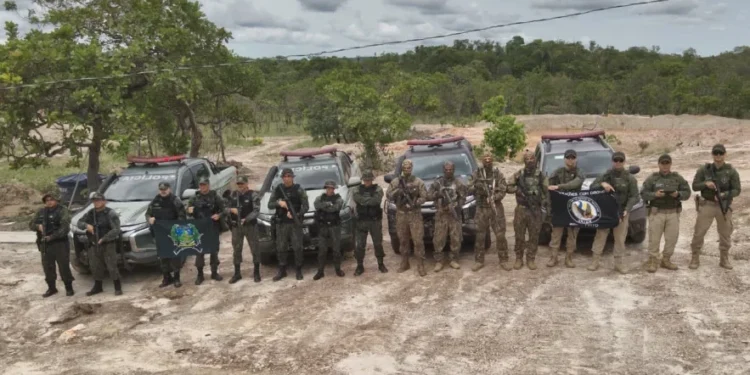 Equipes especializadas da PMTO durante Operação Protetor dos Biomas, em Natividade - Foto: Ascom PMTO