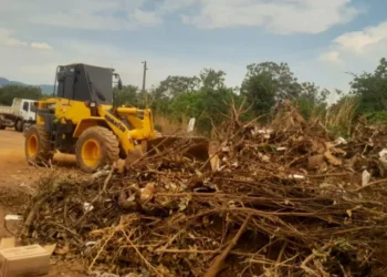 Em diversos pontos da cidade foi realizada retirada de entulho, entre eles, este trecho da rodovia TO-020 – Foto Divulgação