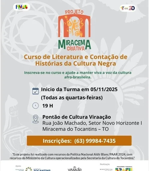 Pontão de Cultura Viração abre inscrições para o curso de Literatura e Contação de Histórias da Cultura Negra