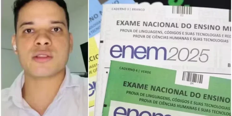 Universitário que revelou questões do Enem 2025 pagava R$ 10 por cada pergunta de pré-teste repassada a ele — Foto: Reprodução