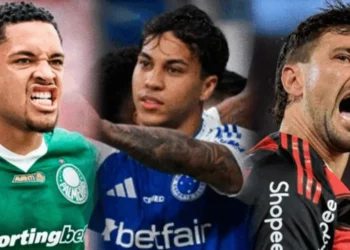 Foto Vitor Roque: Richard Callis/Sports Press Photo/Getty Images; Foto Kaio Jorge: Pedro Vilela/Getty Images; Foto Arrascaeta: Dhavid Normando/Getty Images