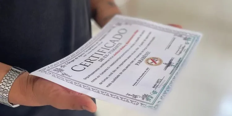 Certificação para quem parou de fumar aconteceu na manhã desta terça-feira, 9 – Foto: Divulgação Semus