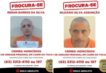 Presos são procurados pela polícia no Tocantins — Foto: Reprodução/SSP-TO