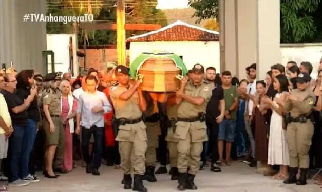 Ex-governador foi sepultado com homenagens — Foto: Reprodução/TV Anhanguera