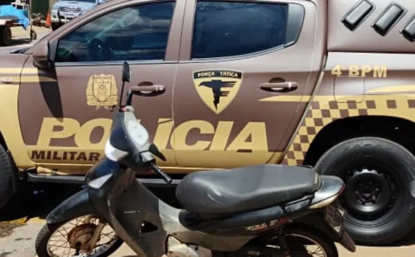 Motocicleta apreendida - Foto: Ascom PMTO