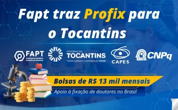 rograma contará com investimento nacional de R$ 624 milhões, com duração de até 48 meses - Foto: Fapt/Governo do Tocantins