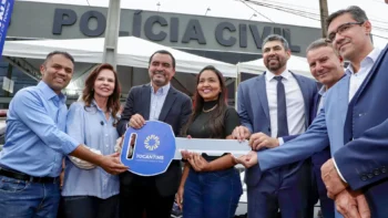 Governador do Tocantins, Wanderlei Barbosa, acompanhado do secretário de Estado da Segurança Pública, Bruno Azevedo, e de autoridades entregou o Complexo de Delegacias de Taquaralto, em Palmas, nesta quinta-feira, 22 - Crédito: Marcio Vieira/Governo do Tocantins