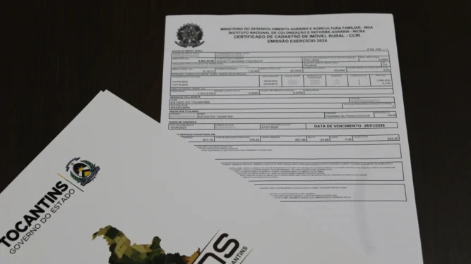 Itertins inclui a emissão do Certificado de Cadastro de Imóvel Rural (CCIR) no processo de titulação definitiva de terras, fortalecendo a regularização fundiária no Tocantins - Foto: Uendel Souza/Governo do Tocantins.