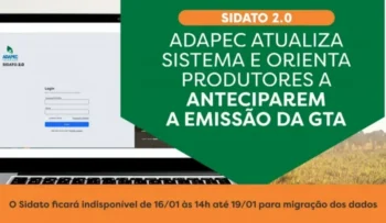Serviços do Sidato, como a emissão de GTA online ou nos escritórios, ficarão temporariamente indisponíveis entre as 14 horas do dia 16 até o fim do dia 19 de janeiro. (Foto: Adapec/Governo do Tocantins).