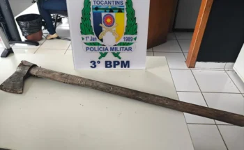 PM apreendeu machado usado por agressor - Foto: Divulgação 3º BPM