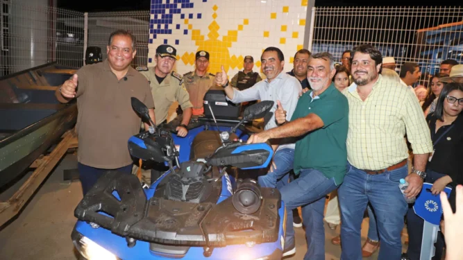Governador Wanderlei Barbosa fortalece segurança pública na região sul do Tocantins com a entrega de equipamentos. Crédito: Esequias Araújo/Governo do Tocantins