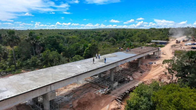 Obras da Ponte Caracol avançam e já alcançam 75% de execução na TO-110, no Jalapão - Crédito foto: Manuel Lacerda/Governo do Tocantins
