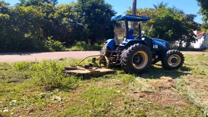 Roçagem mecanizada na Arso 61 (603 Sul) no dia 26 de janeiro - Divulgação