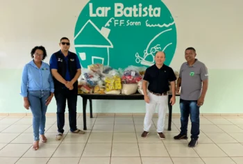 Mais de 329 quilos em mercadoria dos gêneros alimentícios oriundas das operações rotineiras foram entregues para o Lar Batista FFSoren. Foto: Brenda Ramos/Governo do Tocantins
