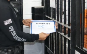 Custodiados receberam certificado do Encceja PPL 2025 em ato simbólico na UPR de Palmas. Thayllor Negre/Governo do Tocantins